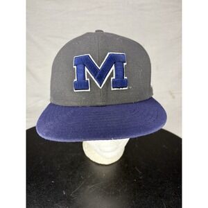 New Era 59fifty Ole Miss Rebels Fitted Hat Cap Men's Size 7 3/4 Gray & Blue